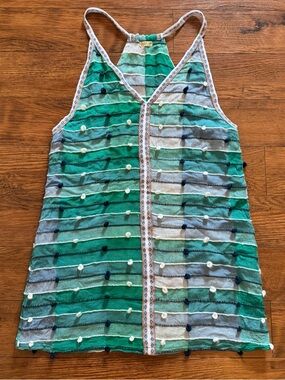 Pitusa Womens Green Cover Up Mini Sun Dress size Standard OS swim Beach Wear